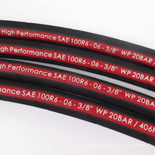 Flexible Black Cloth Surface One Fiber Braid 3/16 Inch Sae 100 R6  Air Oil Water Hose